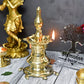 Pure Brass Vastu Table Diya on Tortoise, 9.5 inches