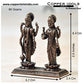 Copper Handmade Vishnu Lakshmi Idol  Dimensions