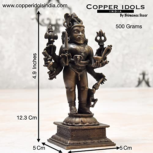  Handmade Copper Kalabhairava Idol Dimensions