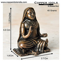 Copper Idols India Handmade ShankaraCharya Idol Dimensions