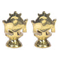 Printology Modern Centre Pure Brass Shanku Chakra Table Diya/Deep/Deepak for Pooja/Puja/Mandir/Diwali/Festival Decoration, Pair